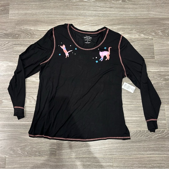 Torrid Galaxy Space Kitty Long Sleeve Sleep Shirt Size 3X NEW - Picture 2 of 6